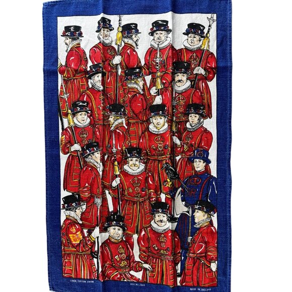 Other - Irish Guards Dish Tea Towel Vintage 2889 Red Blue White Linen Cotton Blend